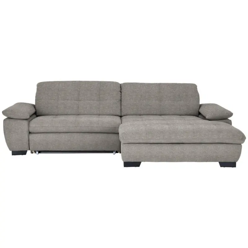 Ecksofa in Webstoff Grau 265/180 cm