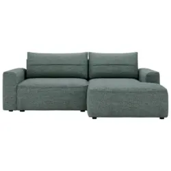 Ecksofa in Chenille Gr&uuml;n 233/144 cm