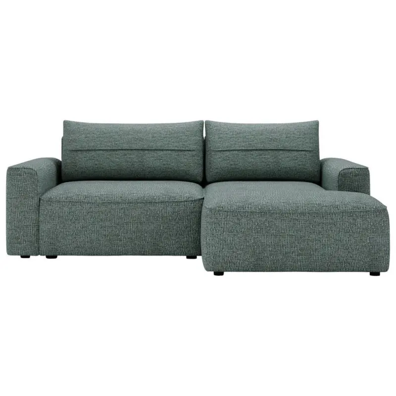 Ecksofa in Chenille Gr&uuml;n 233/144 cm