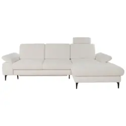 Ecksofa Alma in Chenille Creme 285/191 cm