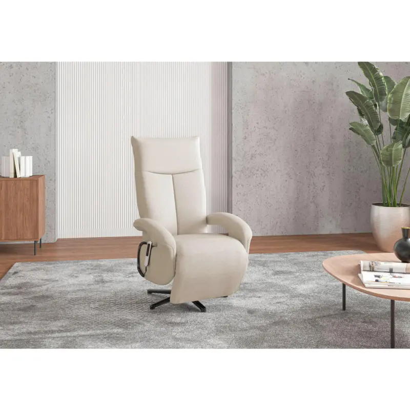 Sessel in Flachgewebe Creme