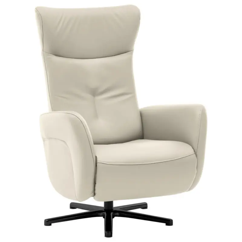 Relaxsessel in Leder Ecru