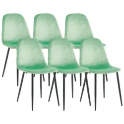 Stuhl-Set 6 St&uuml;ck Samt