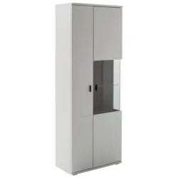 Vitrine in Wei&szlig;, Eichefarben