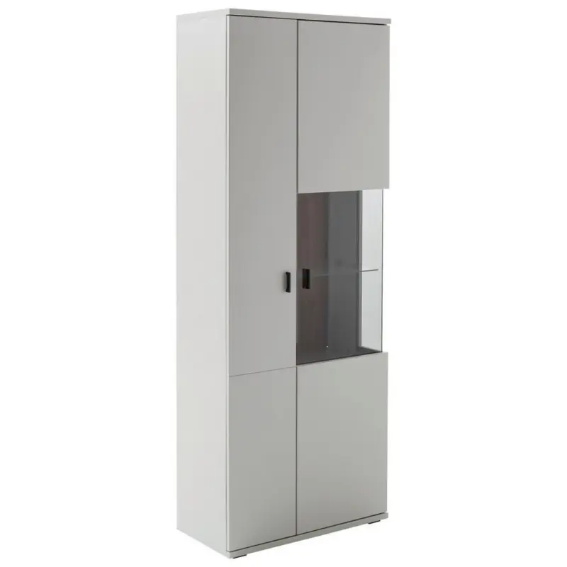 Vitrine in Wei&szlig;, Eichefarben