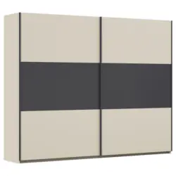 Schwebet&uuml;renschrank in Grau, Champagner