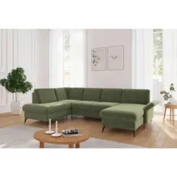 Wohnlandschaft Rochelle E in Flachgewebe Hellgr&uuml;n