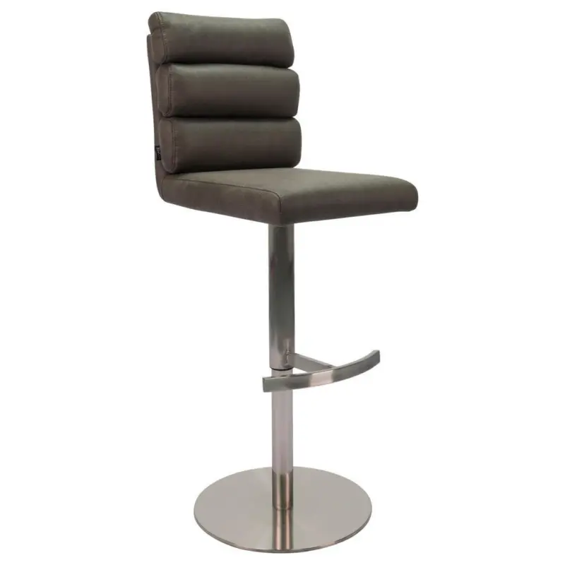 Barhocker in Grau, Edelstahlfarben