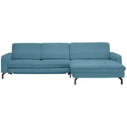 Ecksofa in Cord Petrol 302/178 cm