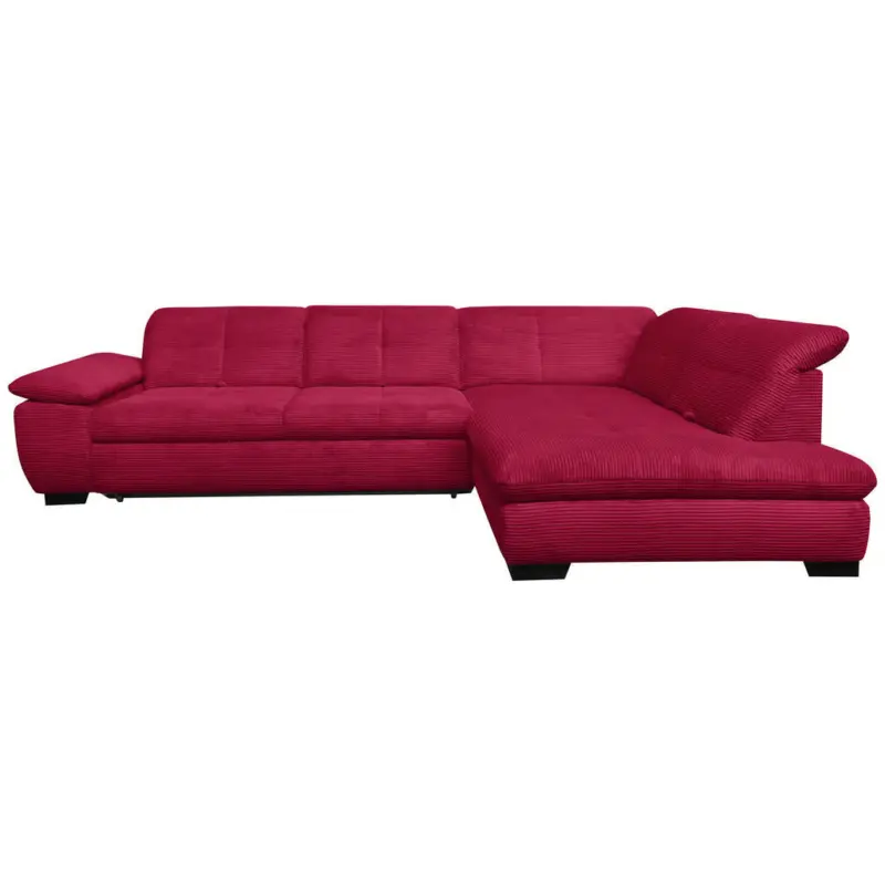 Ecksofa in Cord Rot 313/242 cm
