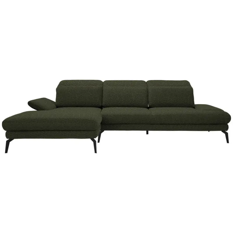 Ecksofa in Webstoff Olivgr&uuml;n 180/289 cm