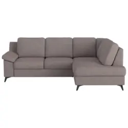 Ecksofa in Flachgewebe Taupe