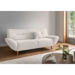 2-Sitzer-Sofa in Boucl&eacute; Wei&szlig;