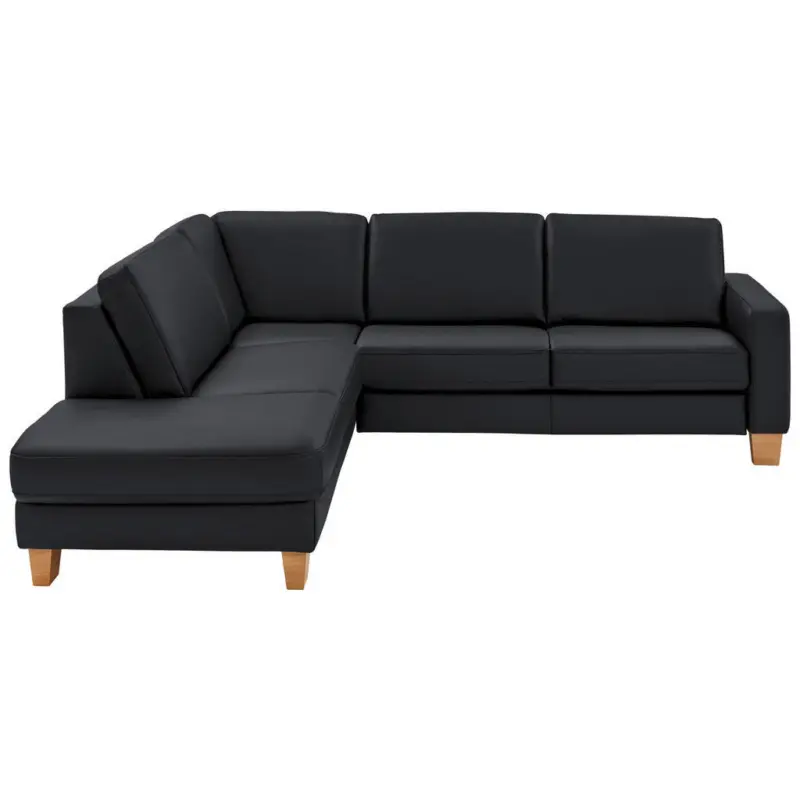 Ecksofa Valdera in Echtleder Anthrazit 235/257 cm