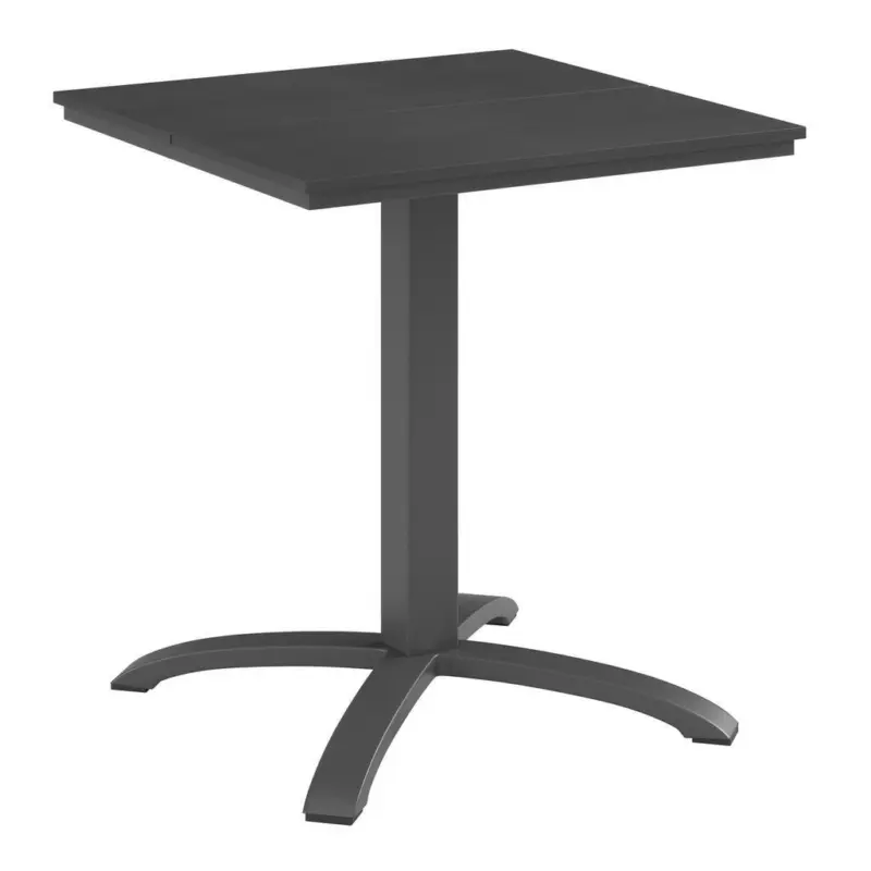 Gartentisch 70/72/70 cm Metall, Kunststoff Schwarz quadratisch