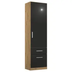 Dreht&uuml;renschrank in Grau, Eiche Artisan