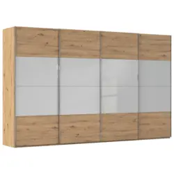 Schwebet&uuml;renschrank in Eiche Artisan, Seidengrau