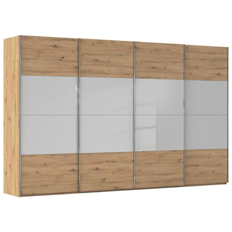 Schwebet&uuml;renschrank in Eiche Artisan, Seidengrau