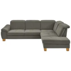 Ecksofa in Flachgewebe Braun, Gr&uuml;n 301/243 cm