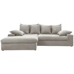 Ecksofa in Cord Silberfarben 200/278 cm