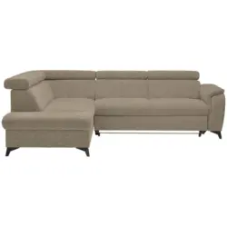 Ecksofa Prag in Teddystoff Braun 203/260 cm