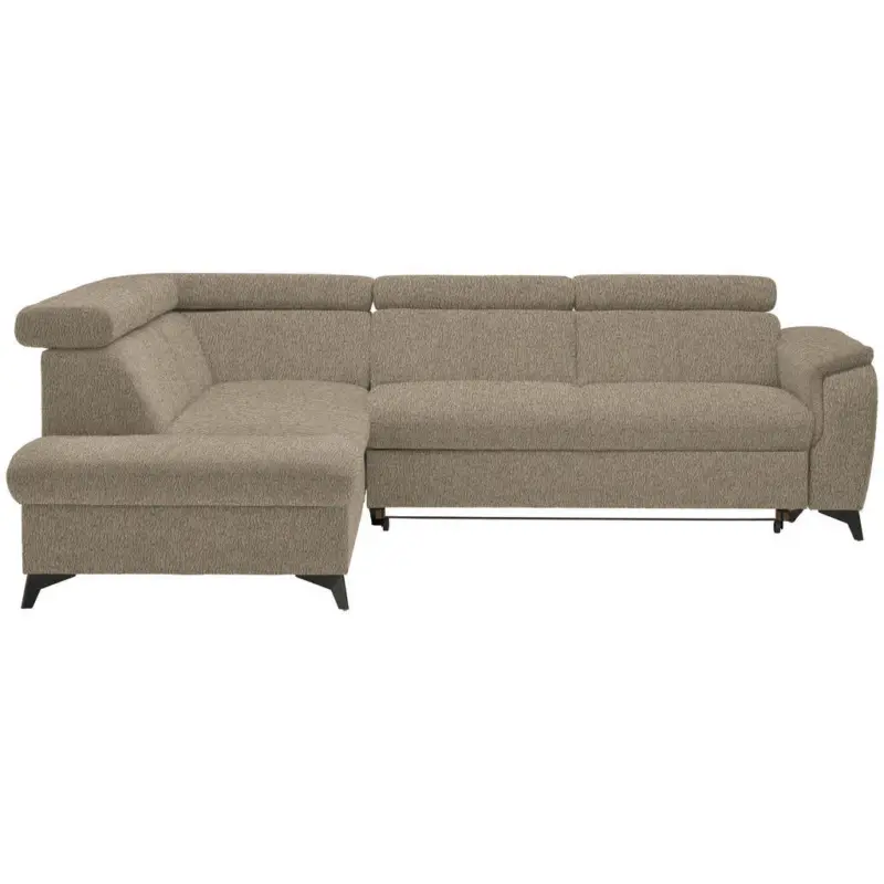 Ecksofa Prag in Teddystoff Braun 203/260 cm