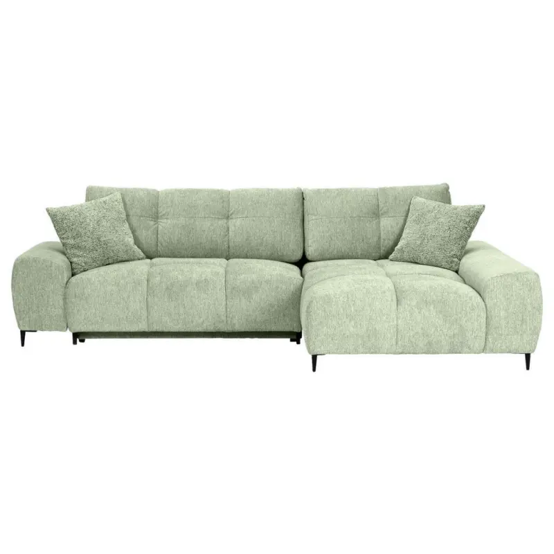 Ecksofa in Flachgewebe Hellgr&uuml;n