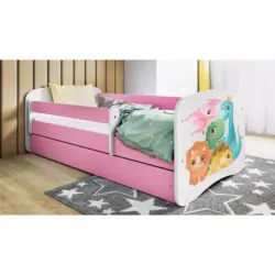 Kinder-/Juniorbett 80/160 cm in Wei&szlig;, Pink