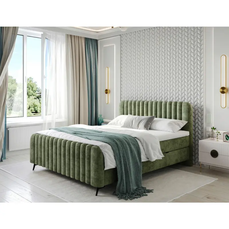 Boxbett 200/200 cm in Gr&uuml;n