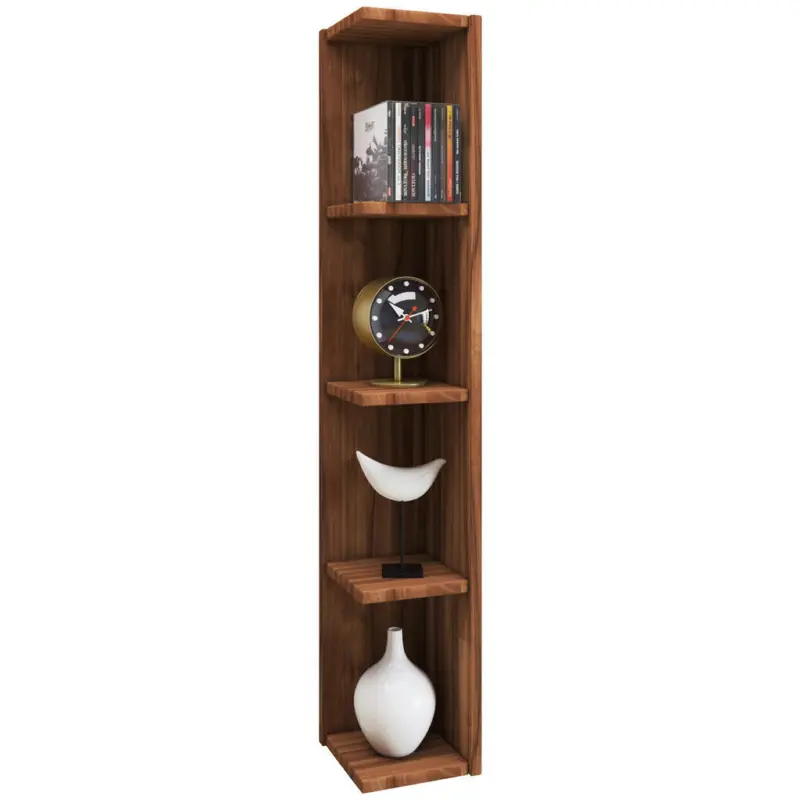 Eckregal in 15/97/17 cm Nussbaumfarben