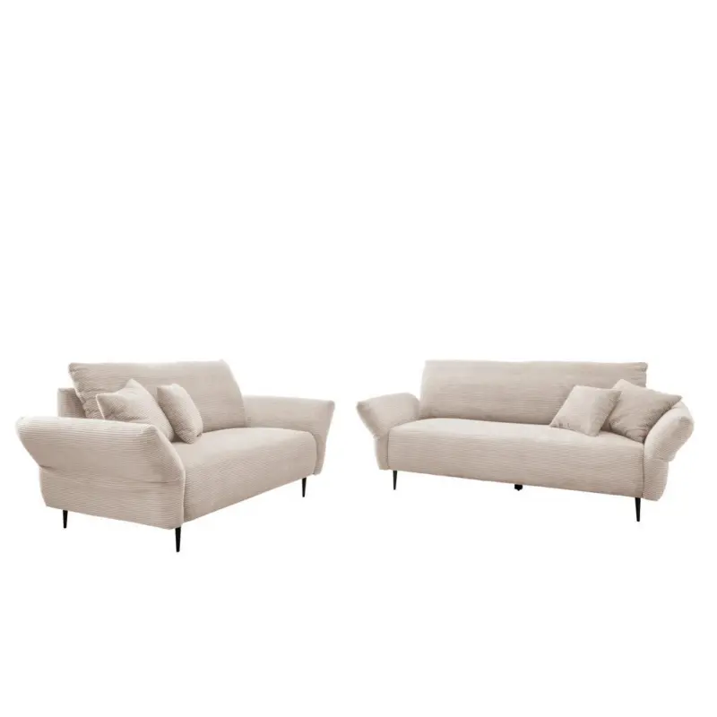 Sitzgarnitur in Cord Beige