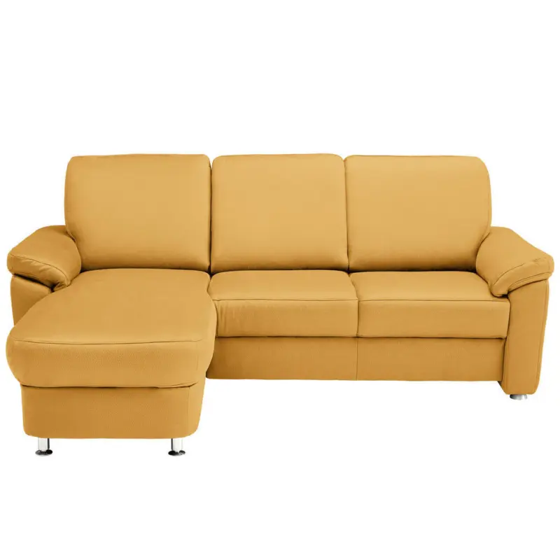 Ecksofa in Flachgewebe Currygelb 163/250 cm