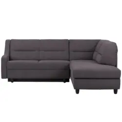Ecksofa in Chenille Schieferfarben 226/208 cm