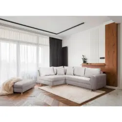 Ecksofa inkl. Hocker Ariella in Cord Grau 161/231 cm