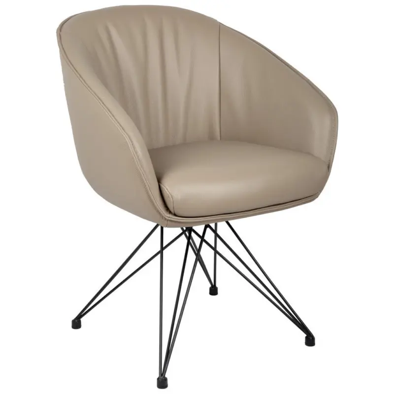 Armlehnstuhl Lederauswahl, Sitzfl&auml;che 360&deg; drehbar, automatische R&uuml;ckholfunktion Echtleder