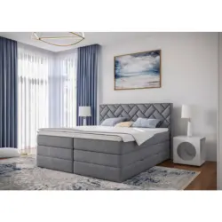 Boxspringbett 180/200 cm in Silberfarben