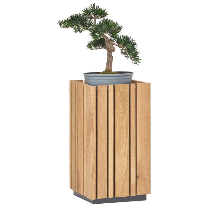 Blumens&auml;ule in Holz, Holzwerkstoff