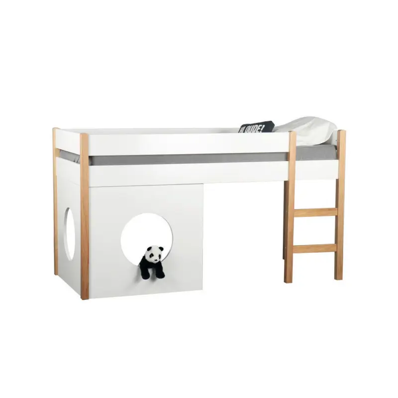 Etagenbett 90/200 cm Naturfarben, Wei&szlig;