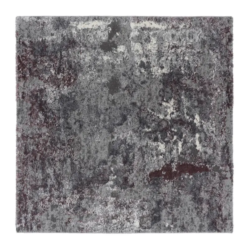 Vintage-Teppich 200/200 cm Timeline Quantum Aubergine, Beige