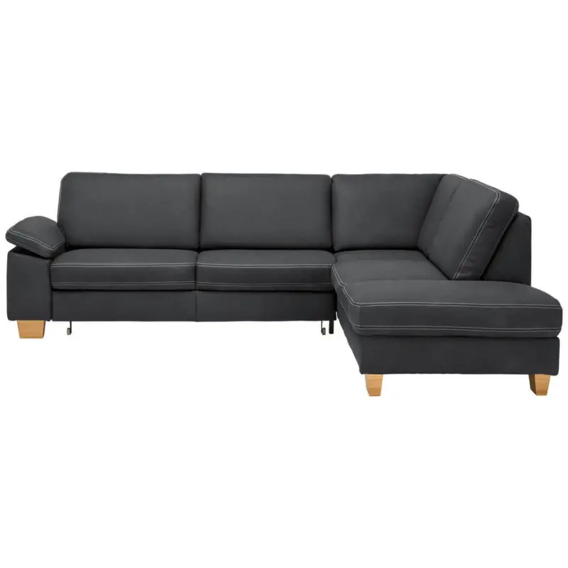 Ecksofa in Echtleder Graphitfarben 274/235 cm