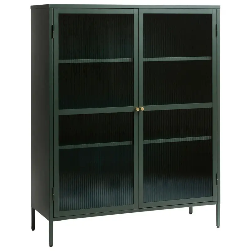 Highboard Bronco Glass Cabinet H140 CM Bronco Glass Cabinet H140 CM Gr&uuml;n, Goldfarben 110/140/40 cm