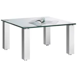 Couchtisch in Metall, Glas 80/80/44 cm