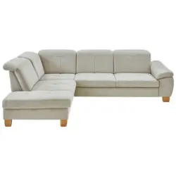 Ecksofa in Flachgewebe Ecru 243/301 cm