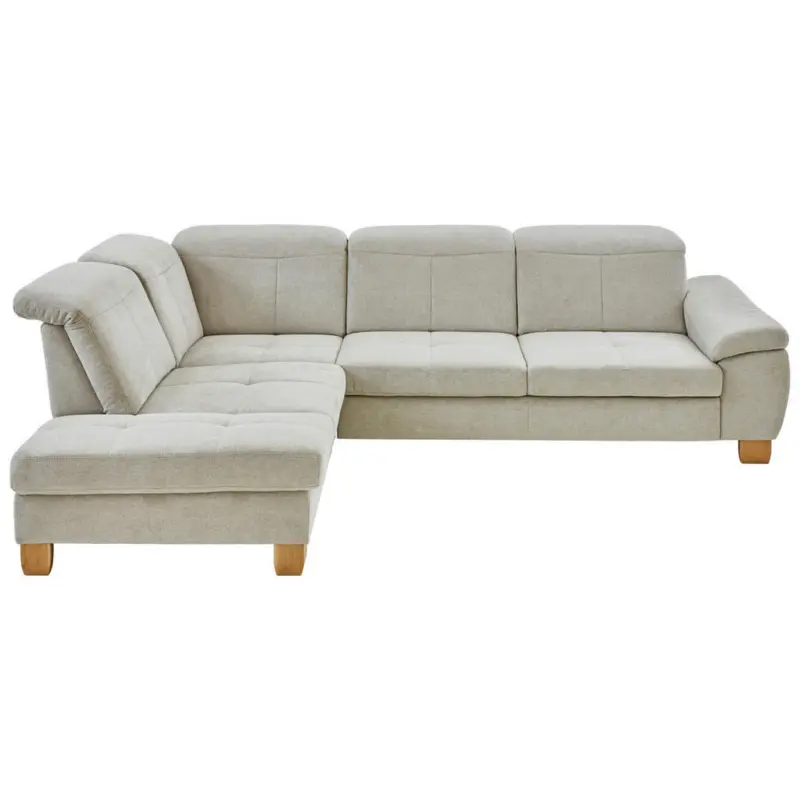 Ecksofa in Flachgewebe Ecru 243/301 cm