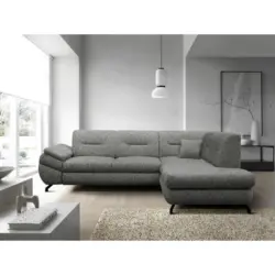 Ecksofa IMO in Struktur, Pl&uuml;sch Grau