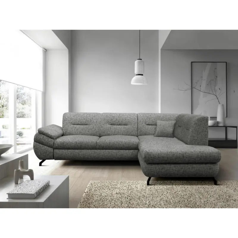 Ecksofa IMO in Struktur, Pl&uuml;sch Grau