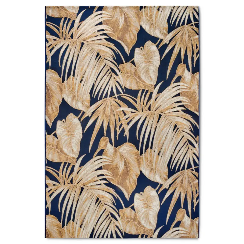 Outdoorteppich 160/235 cm Kollektion 1767 Goldfarben, Dunkelblau