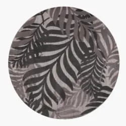 Outdoorteppich 120 cm Floral Grau