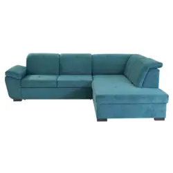 Ecksofa in Flachgewebe Petrol