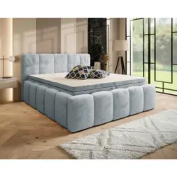 Boxbett 160/200 cm in Hellgrau